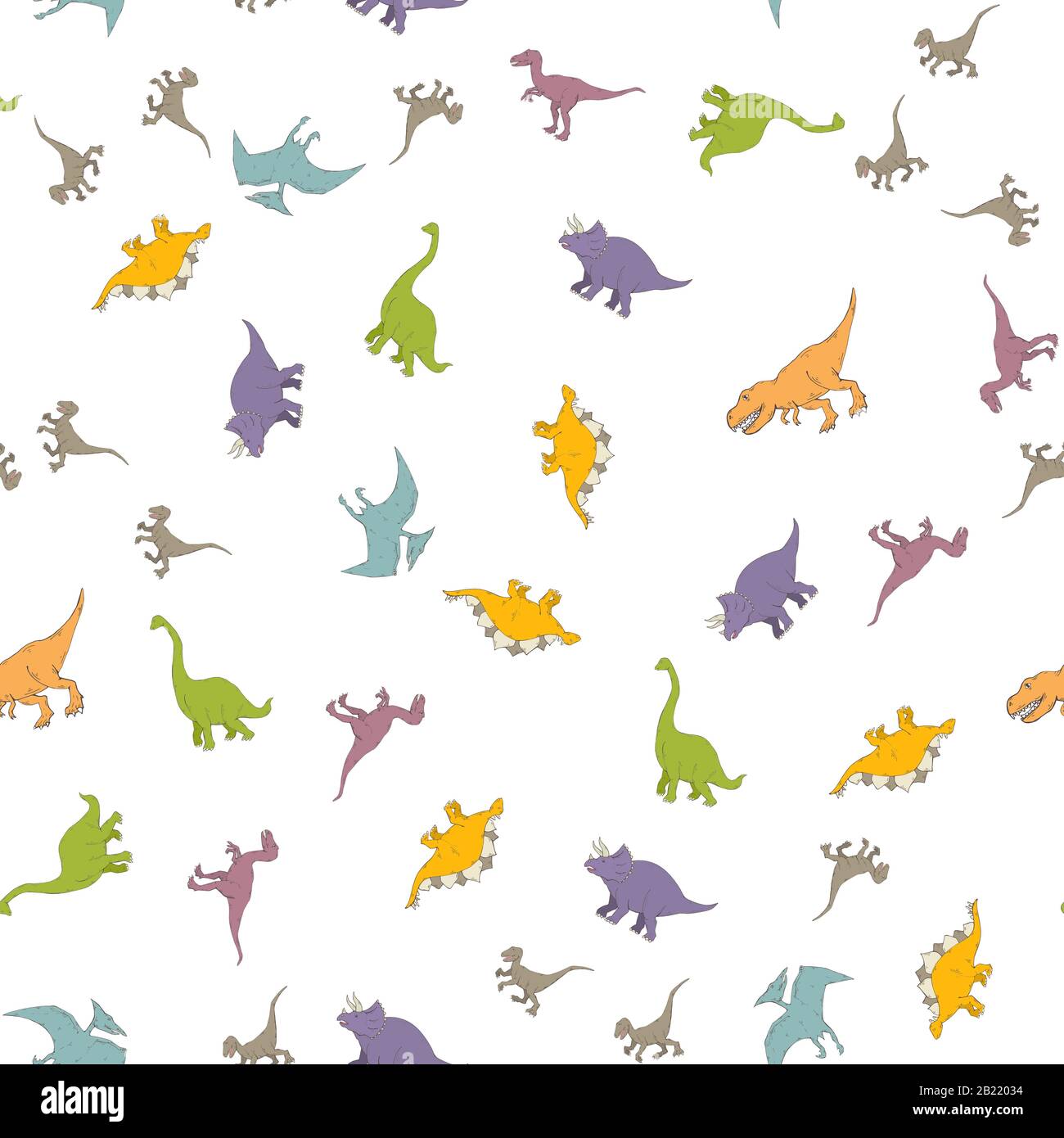 Dinosauri modello illustrazione.Prehistoric creature cartone animato dino .Colorful creature su uno sfondo bianco.Wild Animals.Jurasic period.Pterosaur Illustrazione Vettoriale