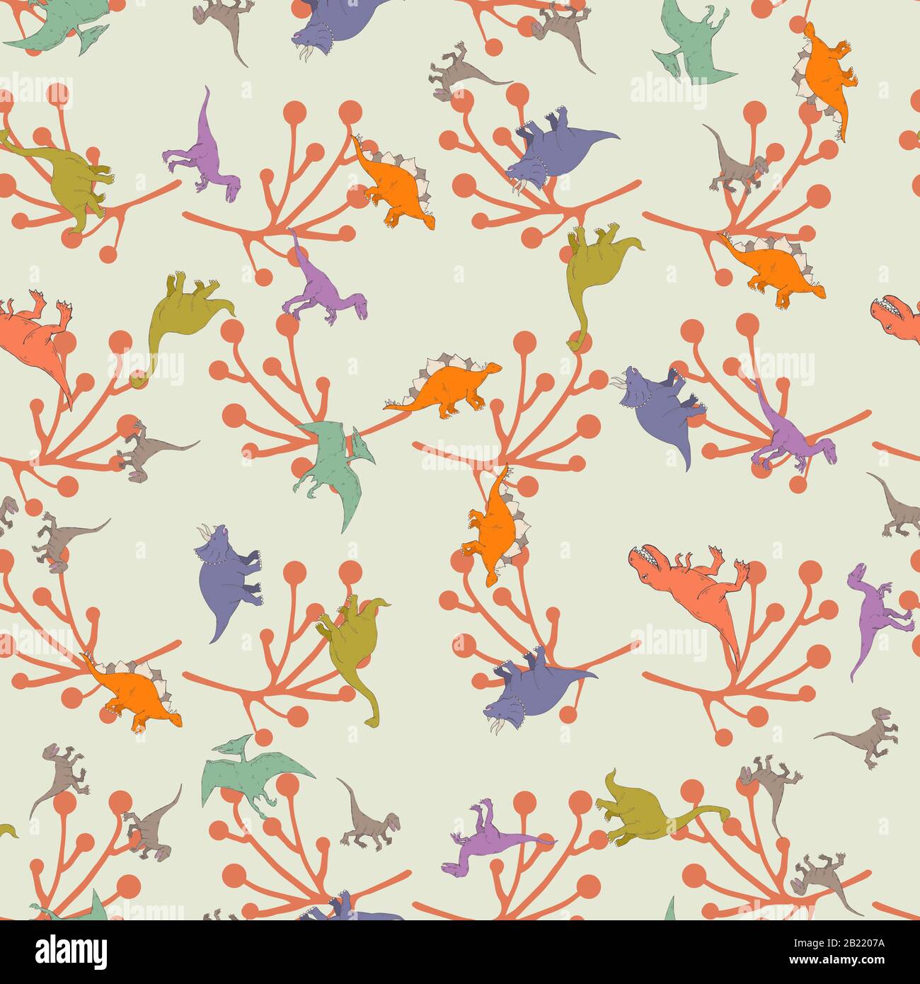 Dinosauri modello illustrazione.Prehistoric creature cartone animato dino .Colorful creature su uno sfondo luminoso.Wild Animals.Jurasic period.Pterosaur Illustrazione Vettoriale