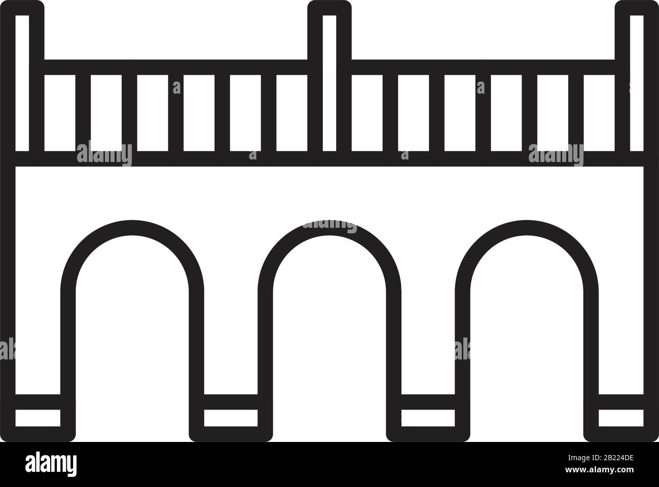 Colore nero del modello Dell'Icona della linea di ponti modificabile. Icona della linea ponti simbolo vettore piatto illustrazione per disegno grafico e web. Illustrazione Vettoriale