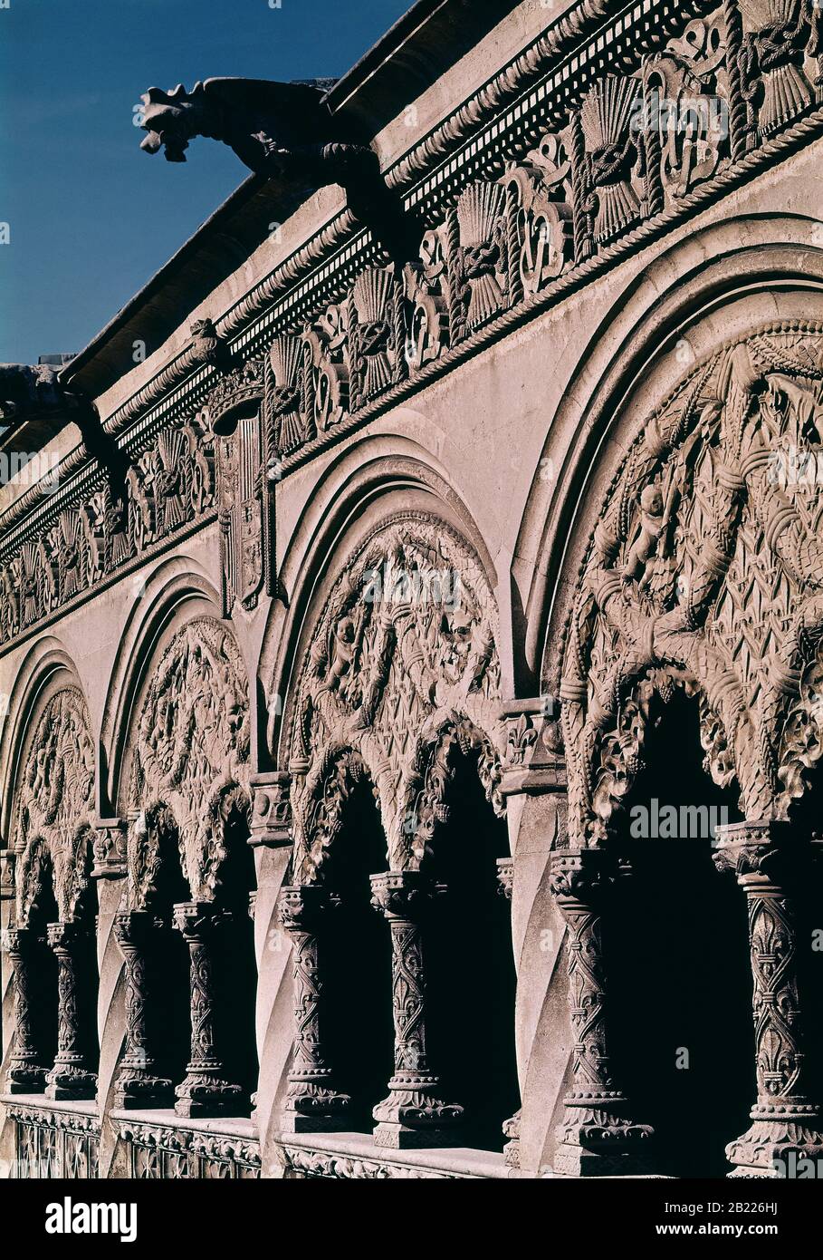 CLAUSTRO DE SAN GREGORIO CONSTRUIDO A FINALES DEL SIGLO XV - ANTIGUO COLEGIO SAN GREGORIO CONSTRUIDO POR ORDEN DE FRAY ALONSO DE BURGOS. Autore: Juan Guas. Posizione: MUSEO NACIONAL DE ESCULTURA-EDIFICIO. Spagna. Foto Stock