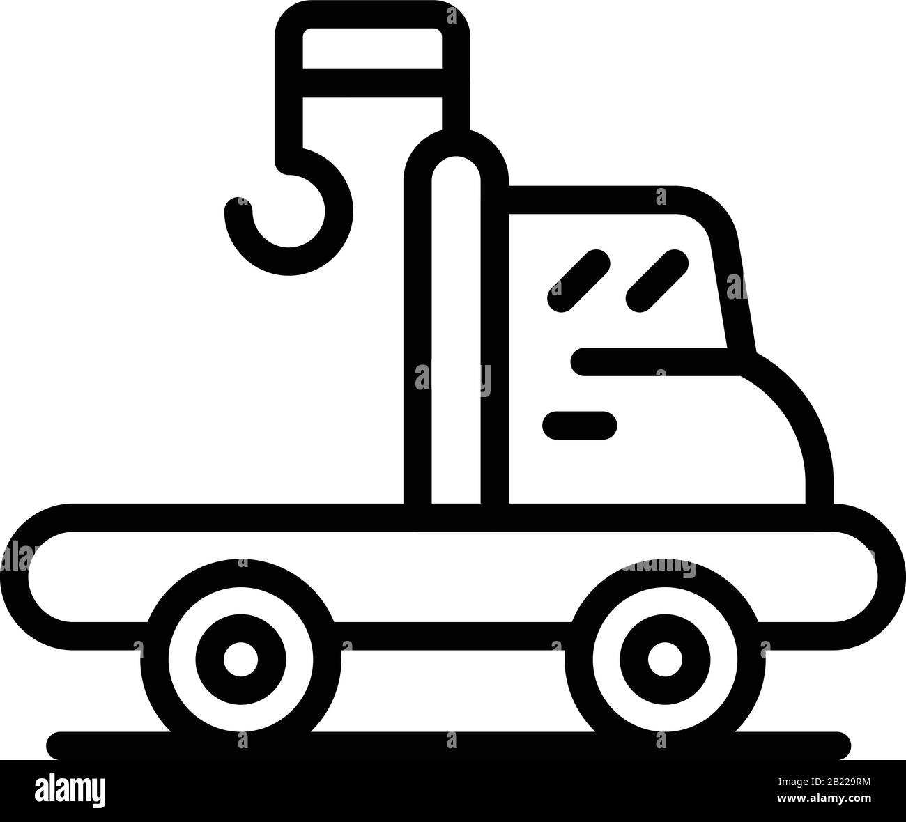 Icona di assistenza per il rimorchio, stile di contorno Illustrazione Vettoriale