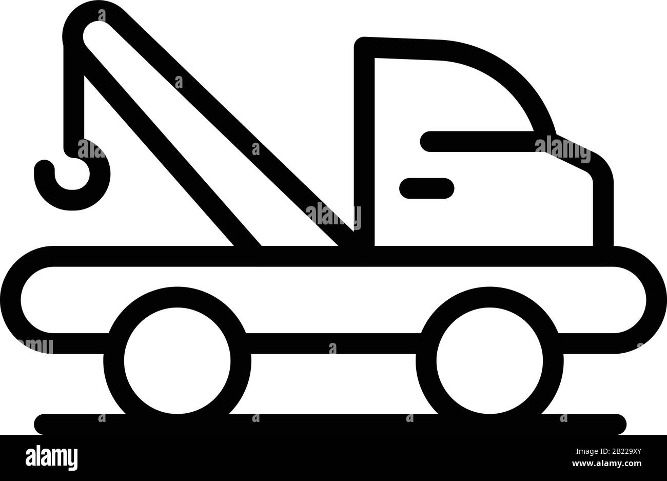 Icona del carrello di traino automatico, stile profilo Illustrazione Vettoriale