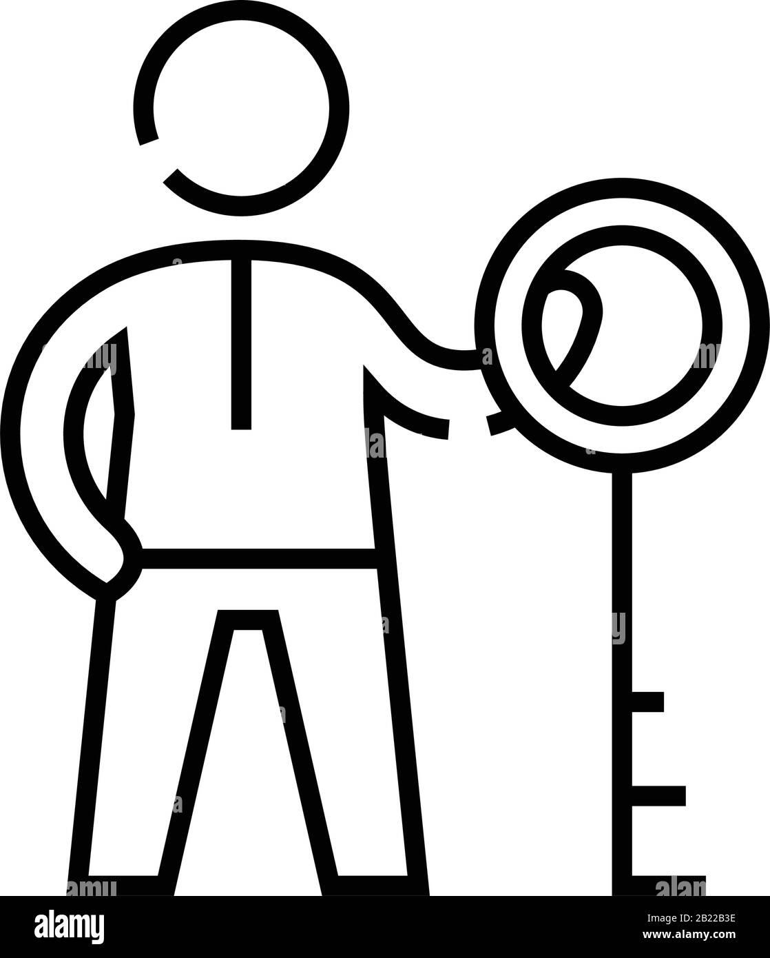 Icona della linea Key Advantage, simbolo concettuale, illustrazione del vettore outline, simbolo lineare. Illustrazione Vettoriale