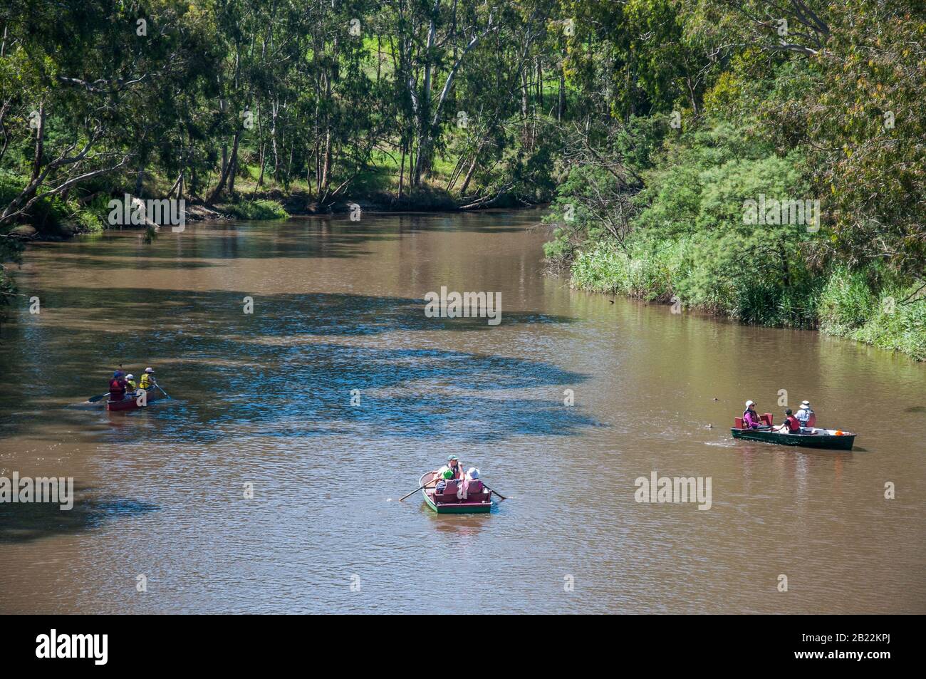 Gite in barca sul fiume Yarra allo Studley Park, Melbourne, Australia Foto Stock
