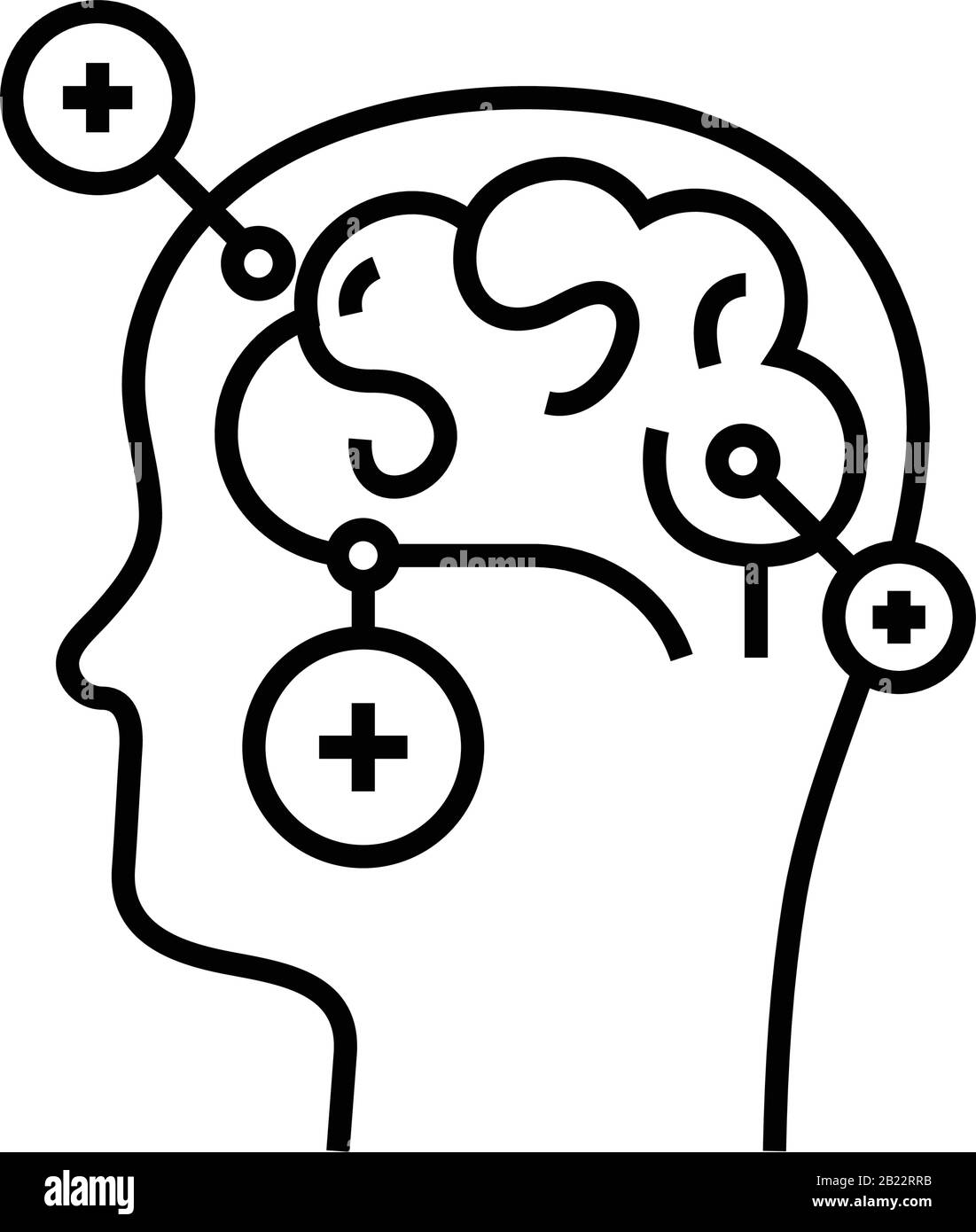 Icona linea puzzle mentale, simbolo concettuale, illustrazione vettoriale contorno, simbolo lineare. Illustrazione Vettoriale