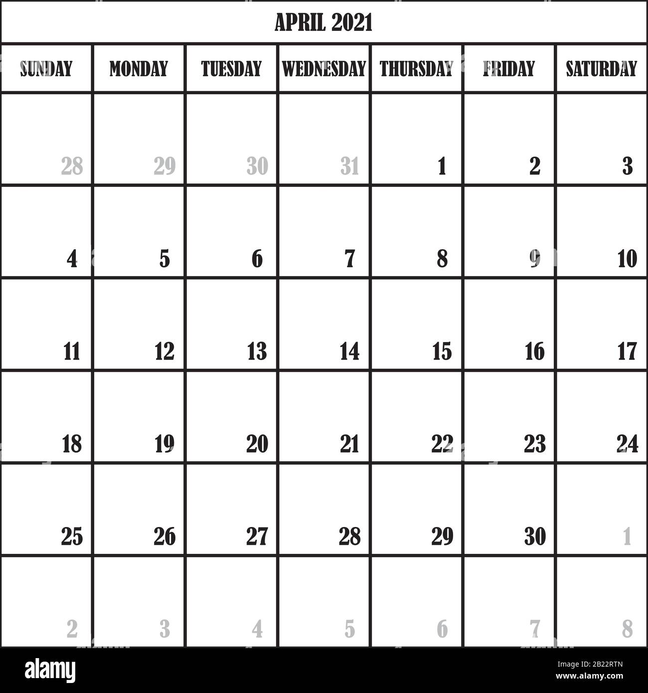 calendario aprile 2021 - 7 CALENDARIO PIANIFICATORE MESE APRILE 21 SU SFONDO TRASPARENTE TAGLIO DESIGNER Immagine e Vettoriale - Alamy