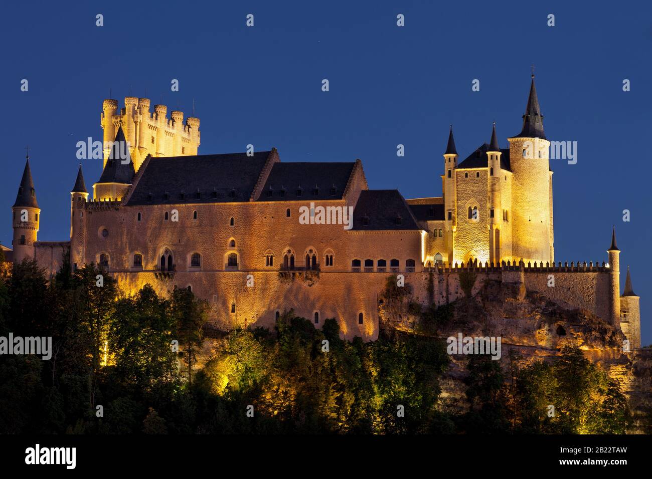 Castello di El Alcazar. Segovia, provincia di Castilla y Leon. Spagna Foto Stock