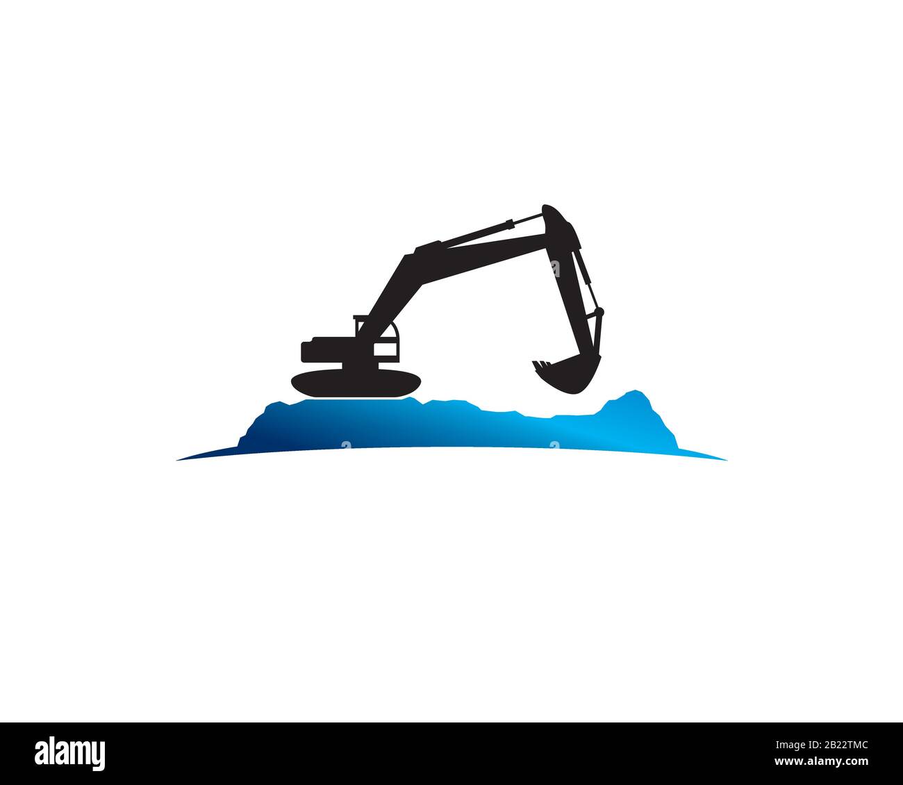 escavatore e retroescavatore che scavano terreno sopra il logo gorund dima Illustrazione Vettoriale