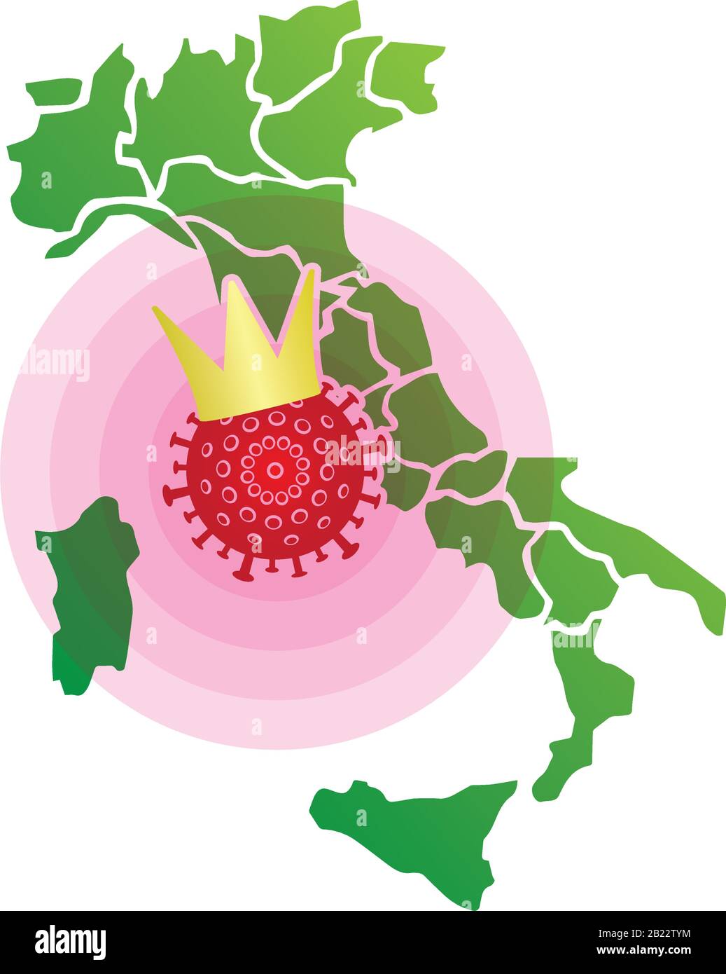Coronavirus (2019-nCoV) diffusione in italia Illustrazione Vettoriale