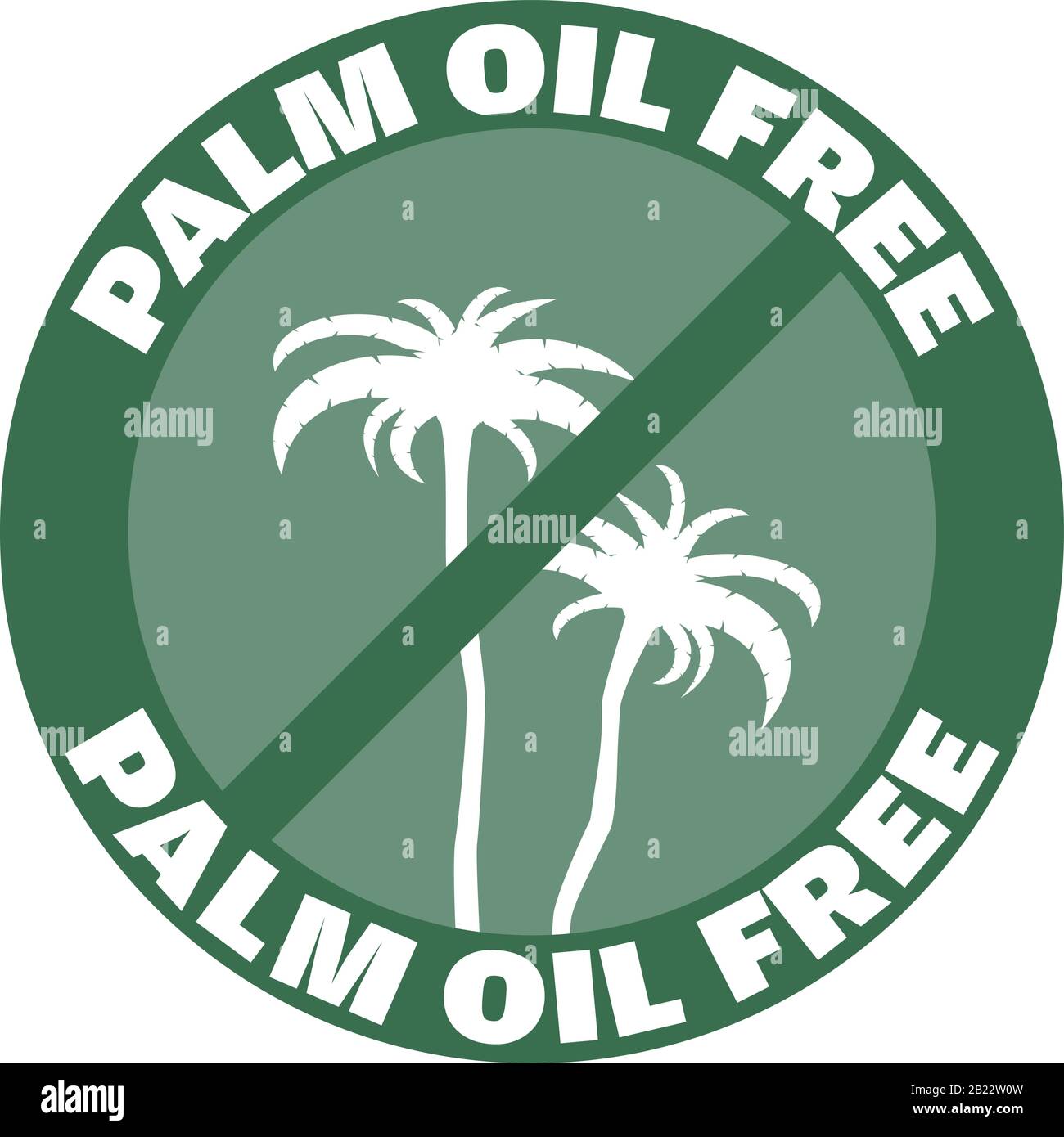 etichetta rotonda verde senza olio di palma o illustrazione del vettore badge Illustrazione Vettoriale