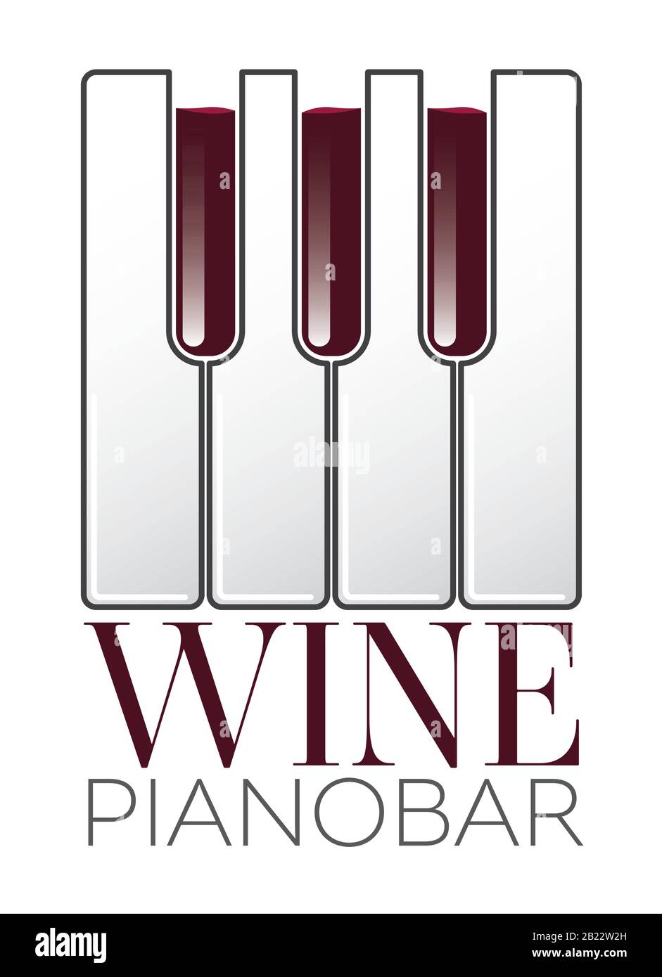Logo Wine Piano Bar Concept Illustrazione Vettoriale