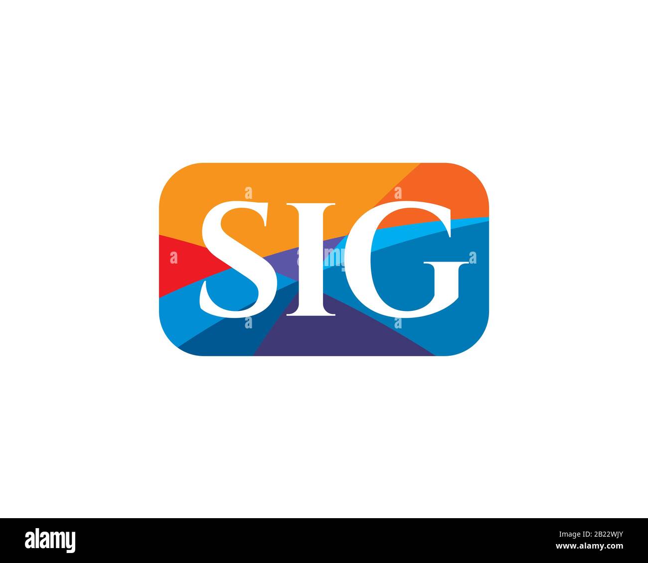 casella colorata quadrata contiene monogramma anagramma logo lettermark della lettera S I G Illustrazione Vettoriale