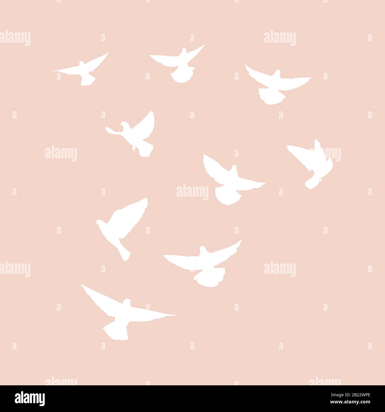 Set di piccioni volanti. Silhouette di colombe bianche. Illustrazione del vettore Illustrazione Vettoriale