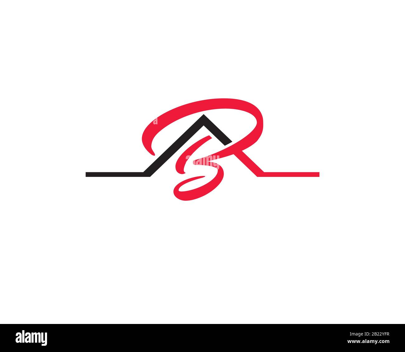 Monogramma anagramma logo lettermark della lettera A B come casa agenzia immobiliare tetto Illustrazione Vettoriale