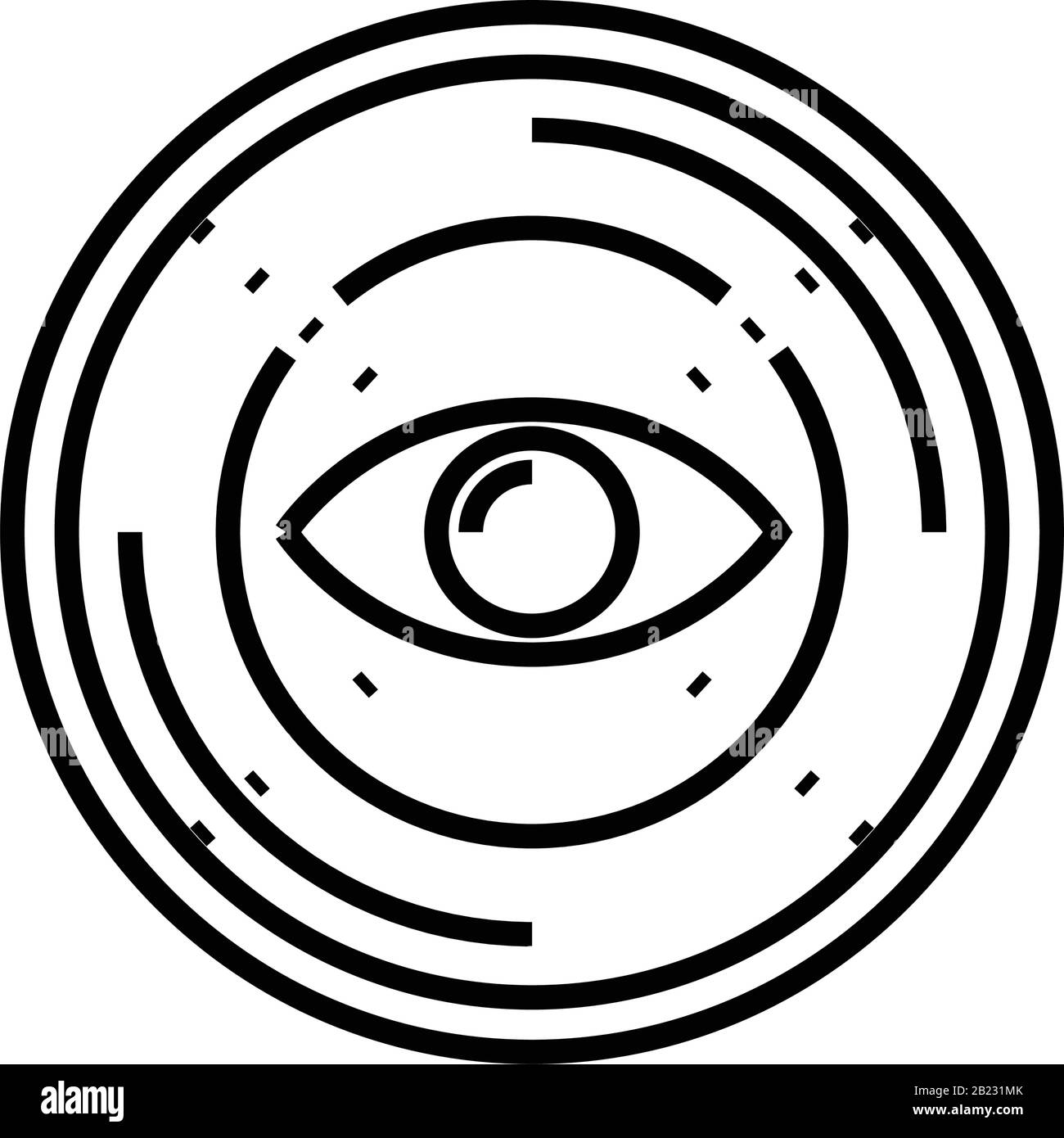 Icona della linea della mente aperta, simbolo del concetto, illustrazione del vettore del contorno, simbolo lineare. Illustrazione Vettoriale