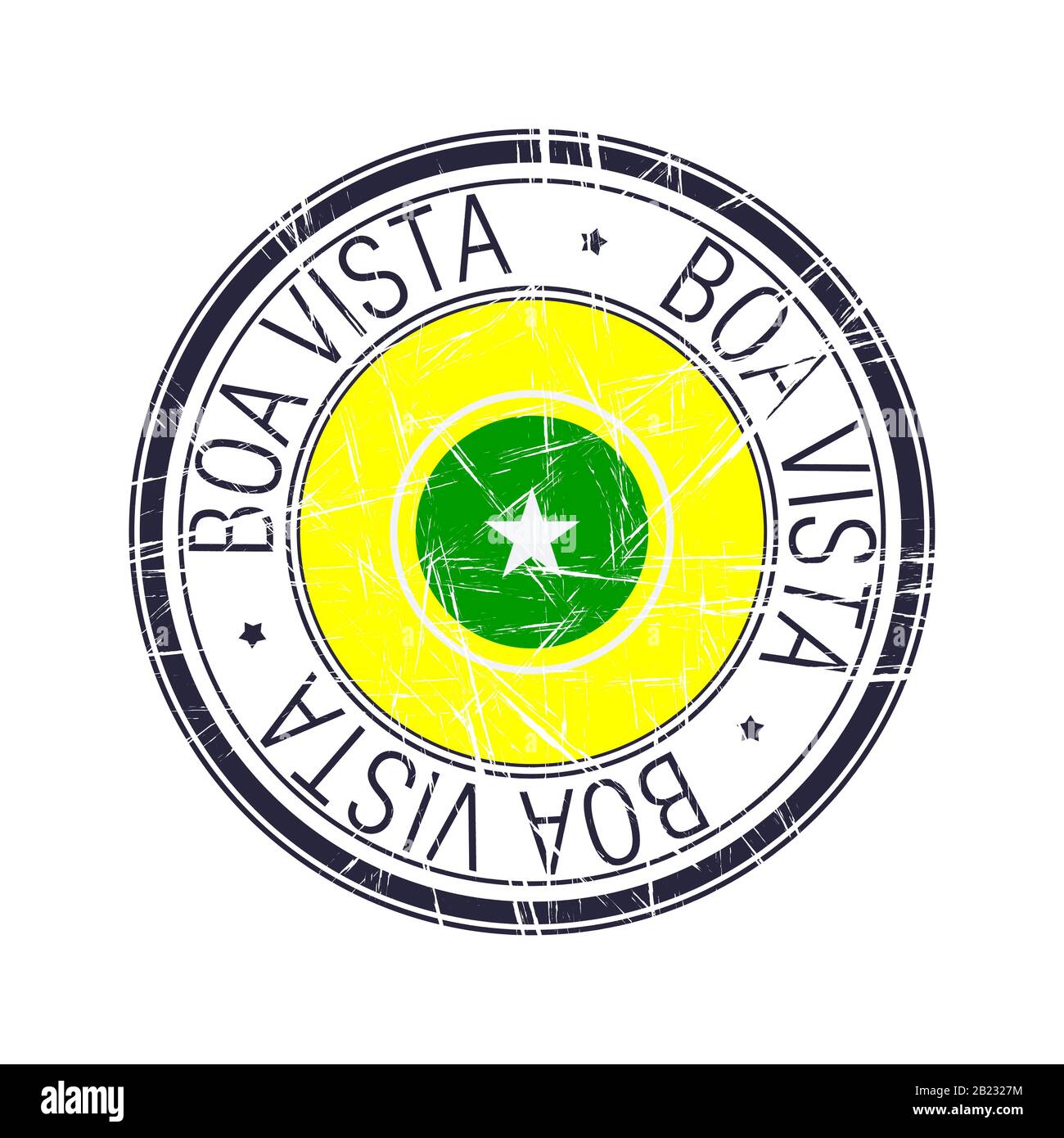 Città di Boa Vista, Brasile timbro di gomma postale, oggetto vettore su sfondo bianco Illustrazione Vettoriale