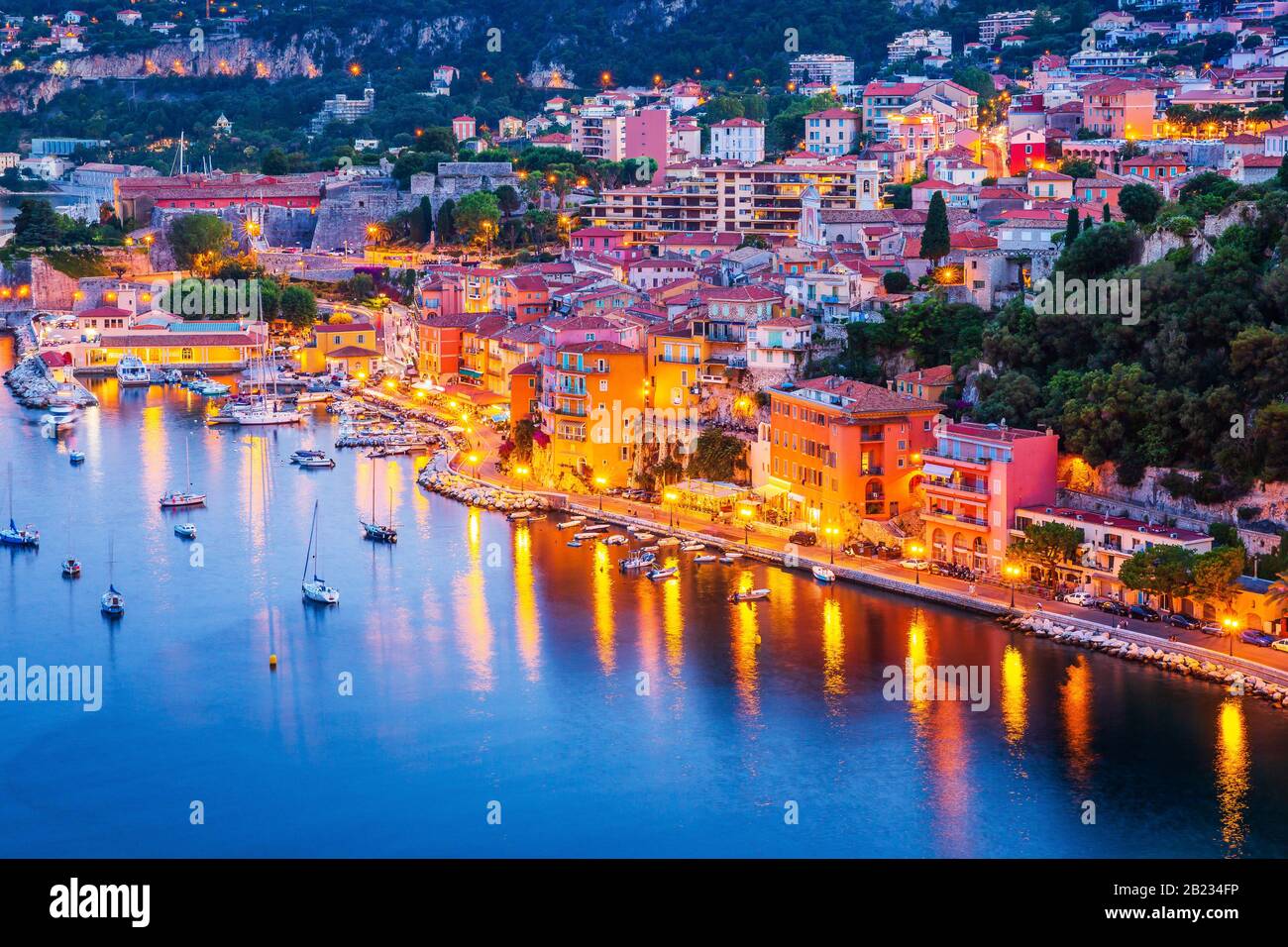 Villefranche Sur Mer, Francia. Località balneare sulla Costa Azzurra o Costa Azzurra. Foto Stock
