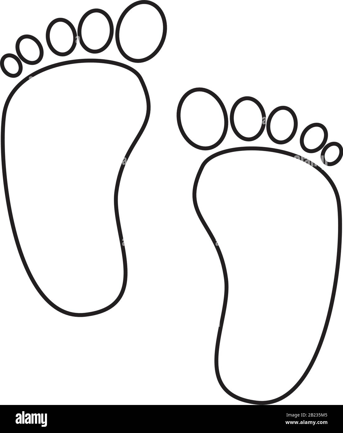 icona stile linea bambino cute footprints Illustrazione Vettoriale