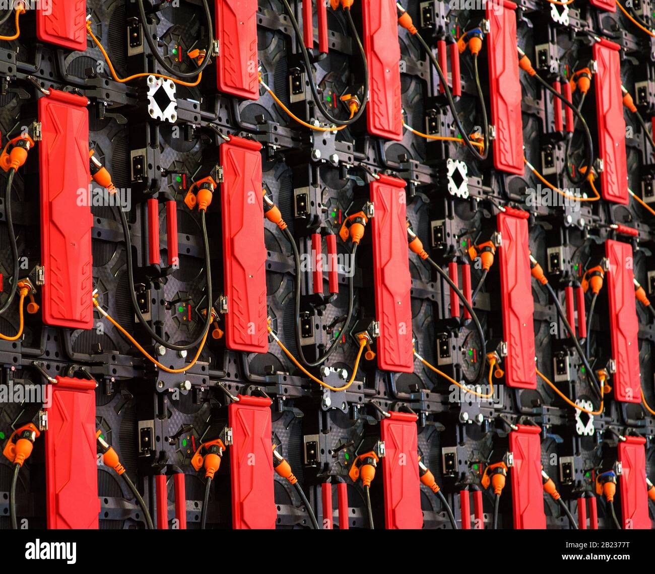 Backplane, lato posteriore del monitor grande Schermo, Display LED Pannelli per sfondo pubblicitario Foto Stock