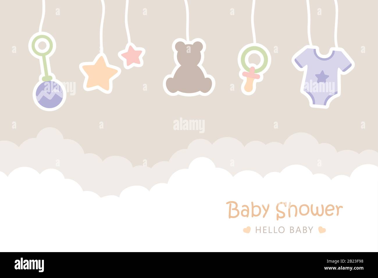 Baby doccia benvenuto biglietto di auguri per il parto immagine vettoriale EPS10 Illustrazione Vettoriale