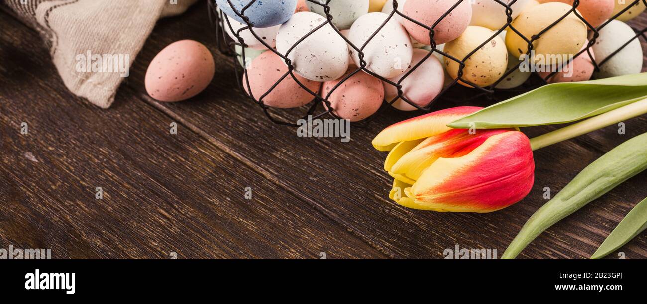 Felice sfondo di Pasqua, Lettere da biscotti, Foto Stock