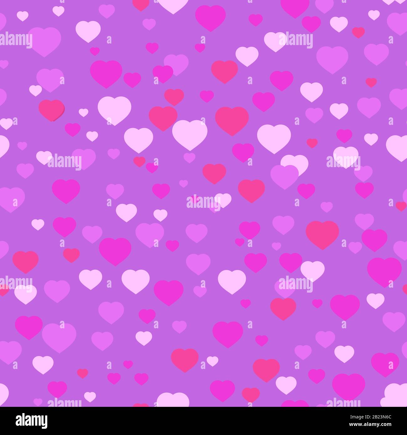 Colorato motivo senza cuciture di cuori carini. Può essere utilizzato per la stampa su tessuto o carta. Semplice illustrazione del vettore piatto. Illustrazione Vettoriale