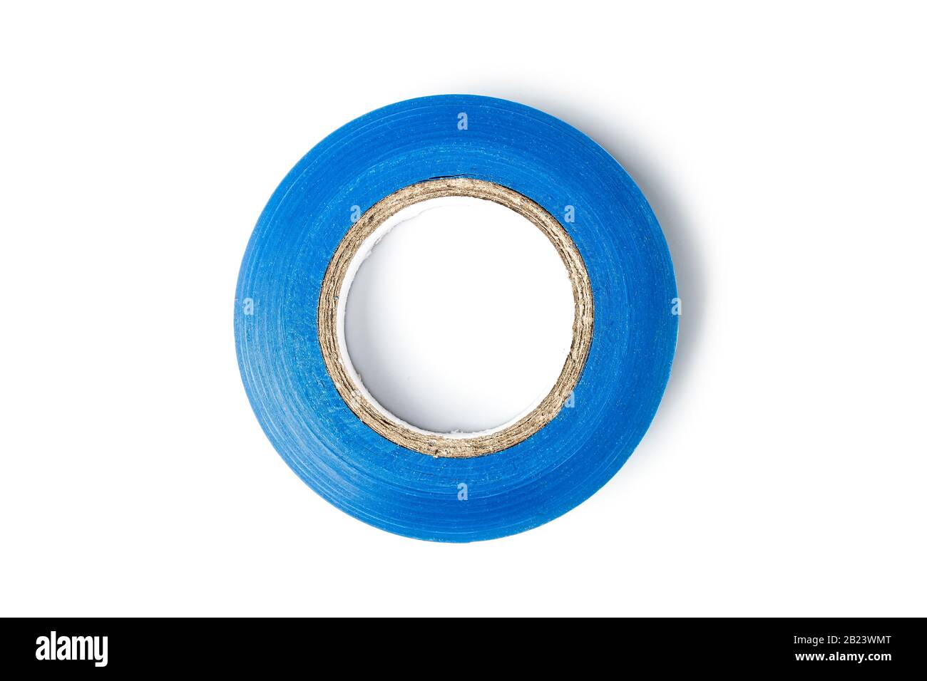 Bobina di nastro elettrico blu isolata su bianco Foto Stock