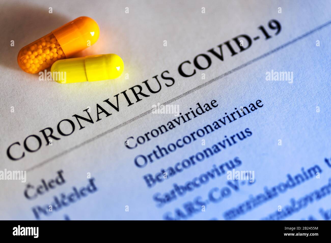 Virus del coronavirus Covid-19 pericoloso in laboratorio - infezione del virus 2019-nCoV. Rischio di pandemia globale dovuto all'epidemia di coronavirus Foto Stock