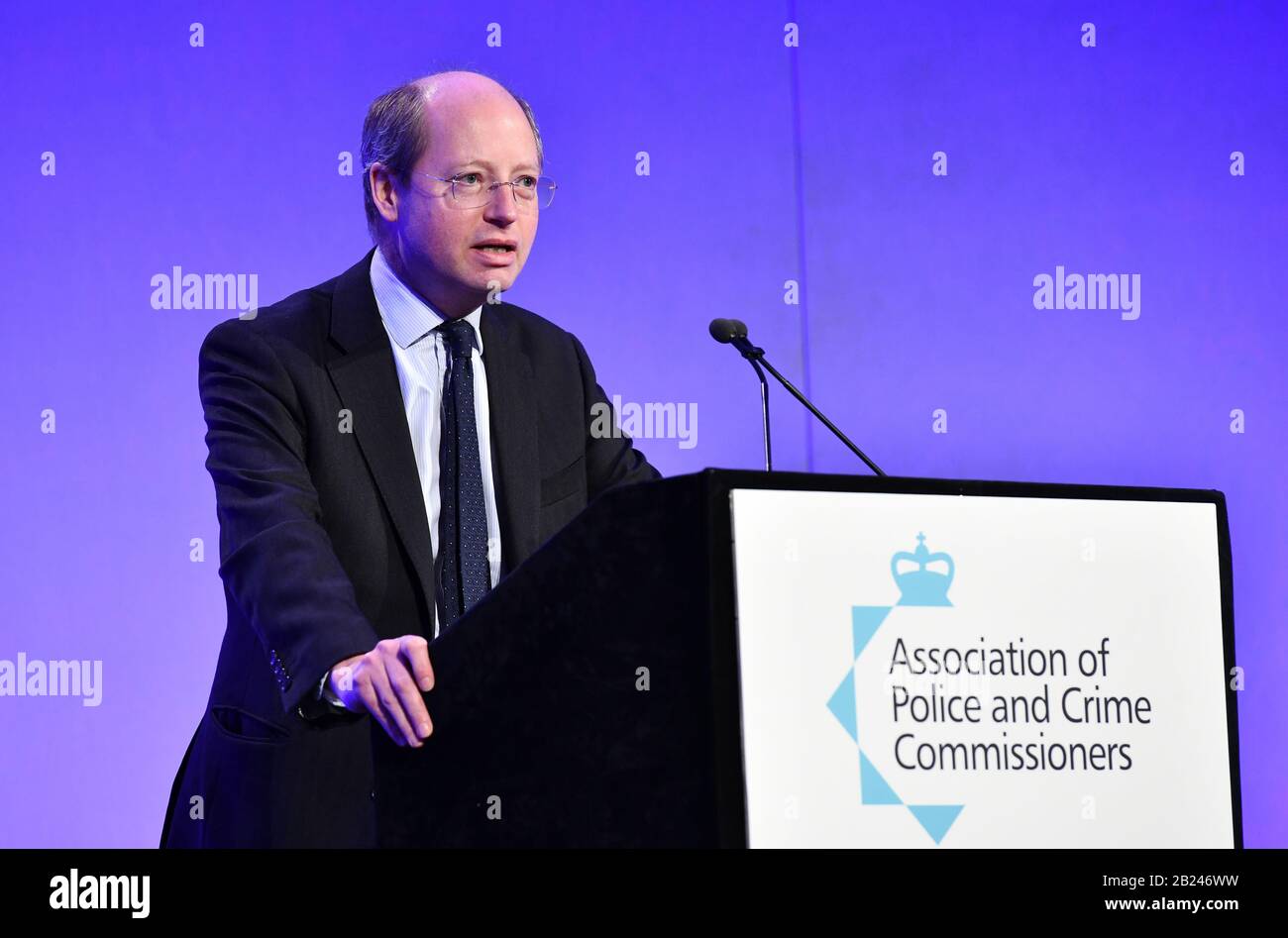 Londra, Regno Unito. 27th febbraio 2020. Sir Philip Rutnam ha parlato all'APCC & NPCC (capi della polizia), al vertice del partenariato congiunto al QE11 Conference Center di Westminster, Londra, giovedì 27 febbraio 2020. Sir Philip Rutnam si dimise oggi come Segretario permanente presso l'Ufficio nazionale e intende rivendicare un licenziamento costruttivo da parte del governo. Credito: Simon Hadley / Alamy Foto Stock
