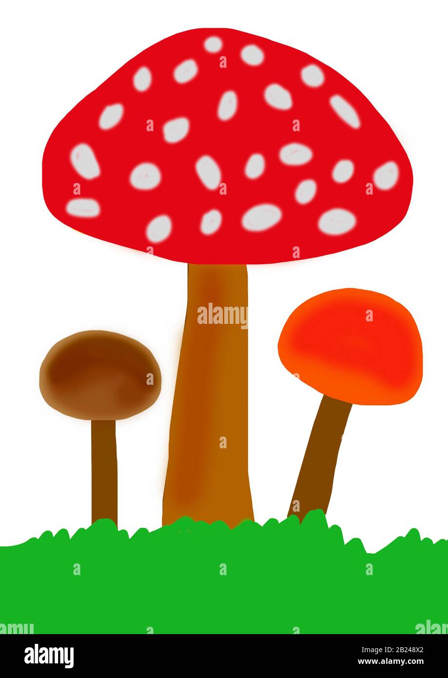 Illustrazione ingenua, disegno per bambini, toadstool, Germania Foto Stock