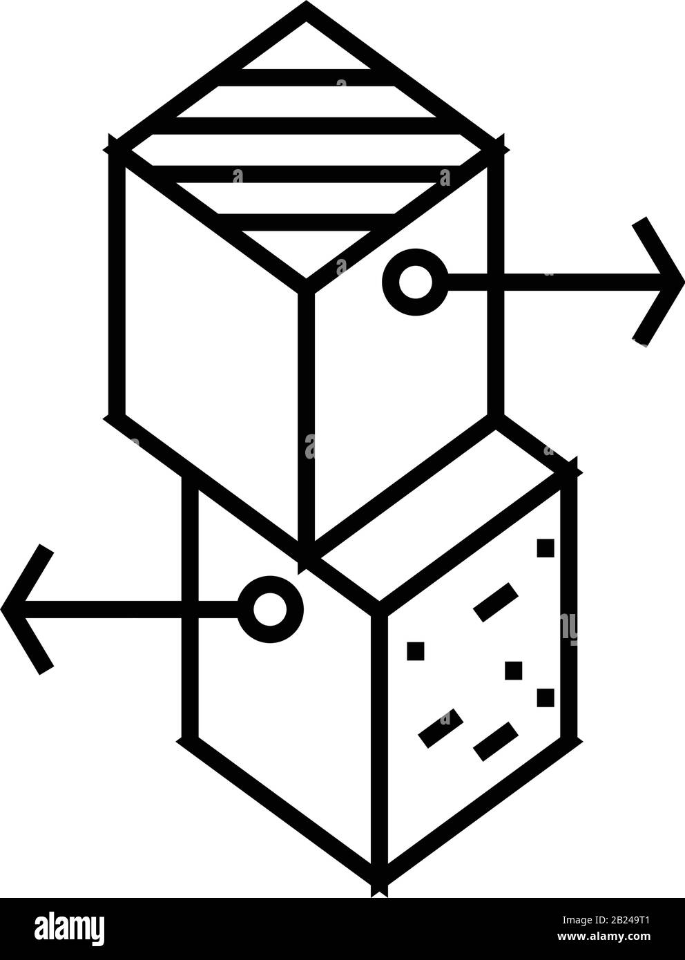 Icona della linea di relazioni, simbolo concettuale, illustrazione del vettore di contorno, simbolo lineare. Illustrazione Vettoriale