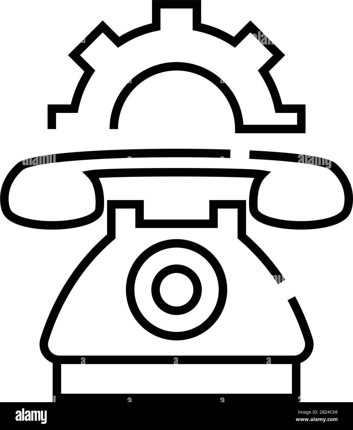 Icona della linea delle impostazioni del telefono, simbolo concettuale, illustrazione del vettore contorni, simbolo lineare. Illustrazione Vettoriale