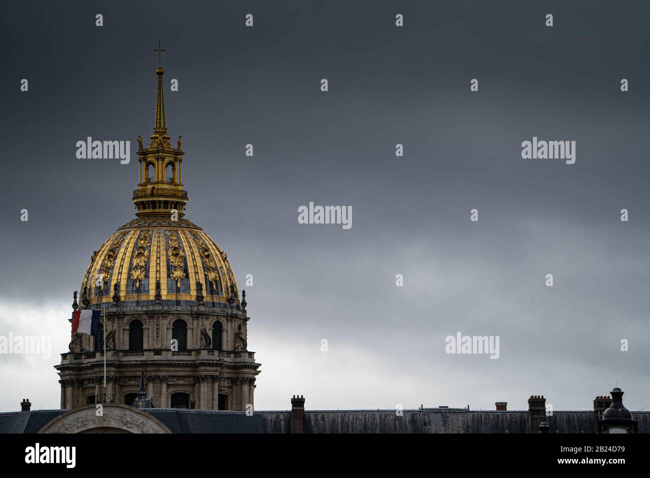 La cupola dorata di Les Invalides, Parigi, Francia Foto Stock