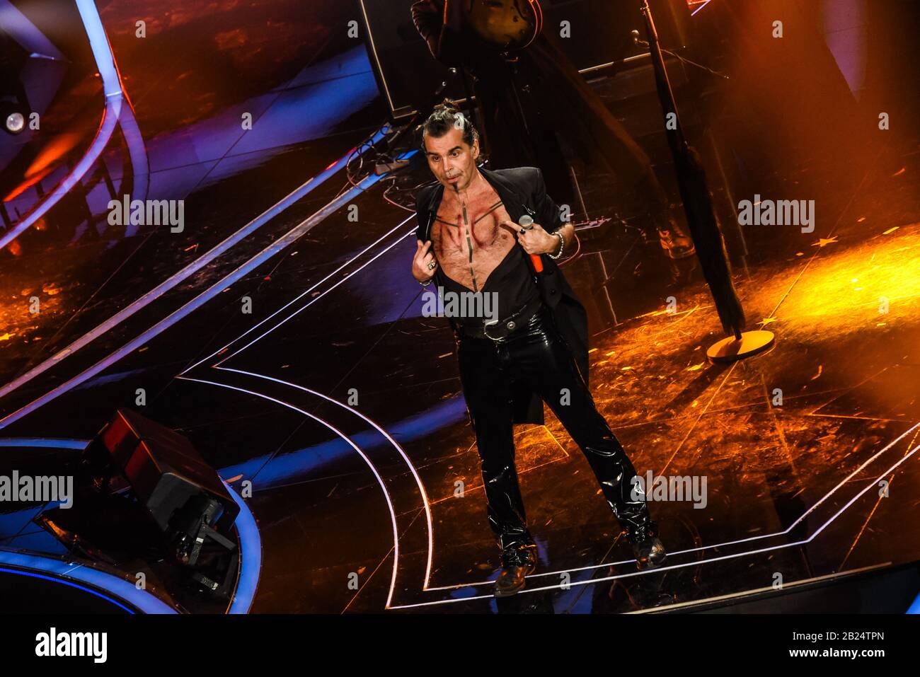 Piero Pelu al Festival di Sanremo Foto Stock