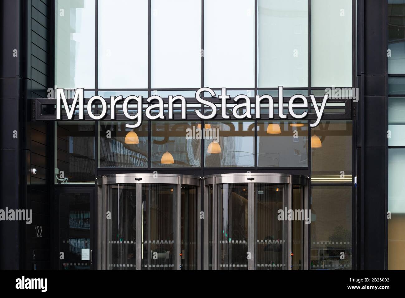 Morgan Stanley firma fuori dagli uffici di Glasgow, Scozia UK Foto Stock