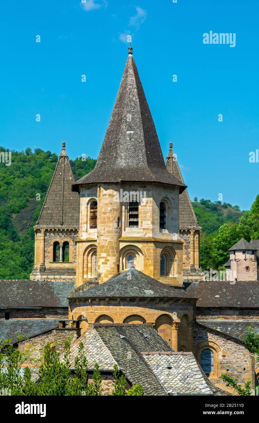 Francia, Conques, Abbazia Di Sainte-Foy Foto Stock