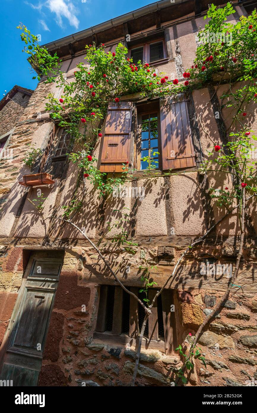 Francia, Conques, centro città Foto Stock