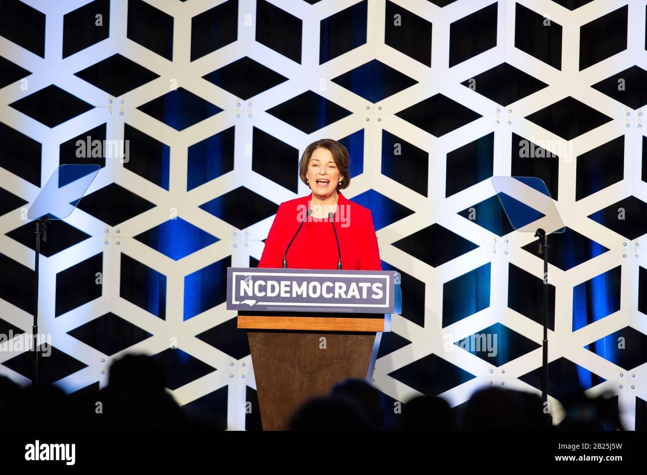 Charlotte, Stati Uniti. 29th Feb, 2020. Il candidato presidenziale democratico, Amy Klobuchar, parla alla Blue NC Celebration all'Hilton Charlotte University Place Hotel il 29 febbraio 2020 a Charlotte, North Carolina. Credito: Il Photo Access/Alamy Live News Foto Stock