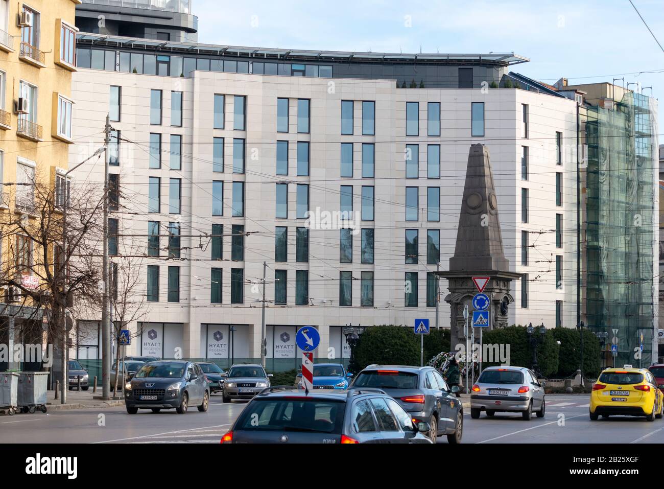 L'Hyatt Regency Hotel è in fase di costruzione e aprirà a Sofia, Bulgaria, a febbraio 2020. Foto Stock