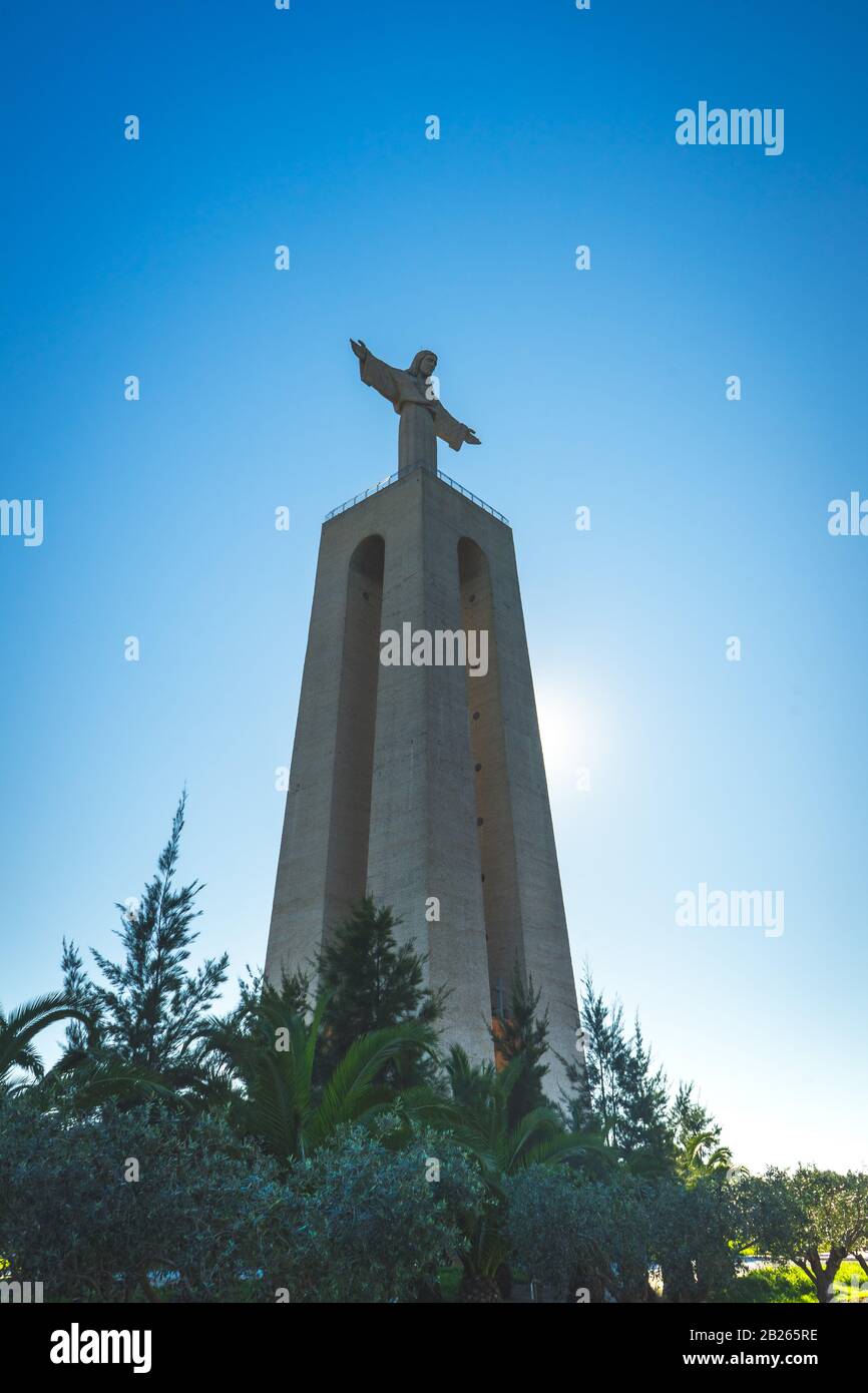 Crist King, statua di Jezus ad Amada, Portogallo. 23 Febbraio 2020. Foto Stock