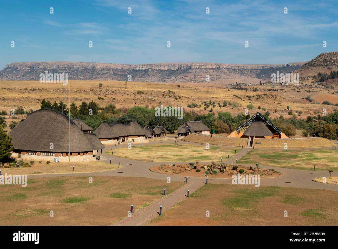 Thaba Bosiu Villaggio Culturale, Lesotho Foto Stock