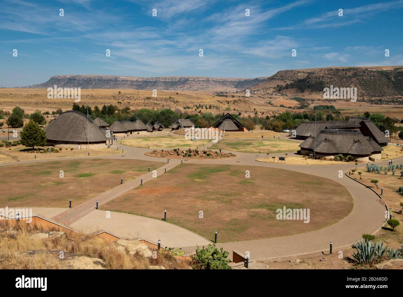 Thaba Bosiu Villaggio Culturale, Lesotho Foto Stock