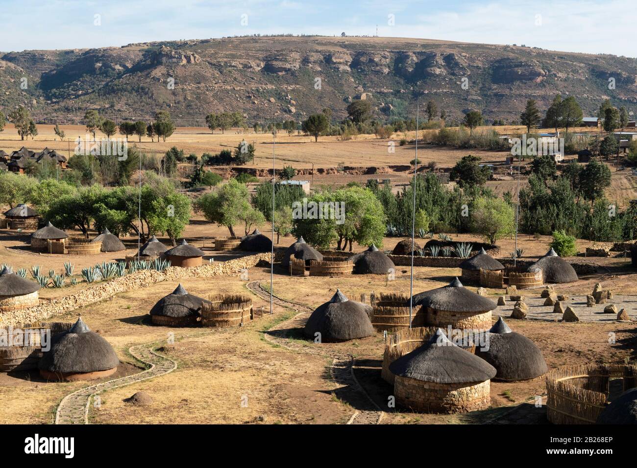 Thaba Bosiu Villaggio Culturale, Lesotho Foto Stock