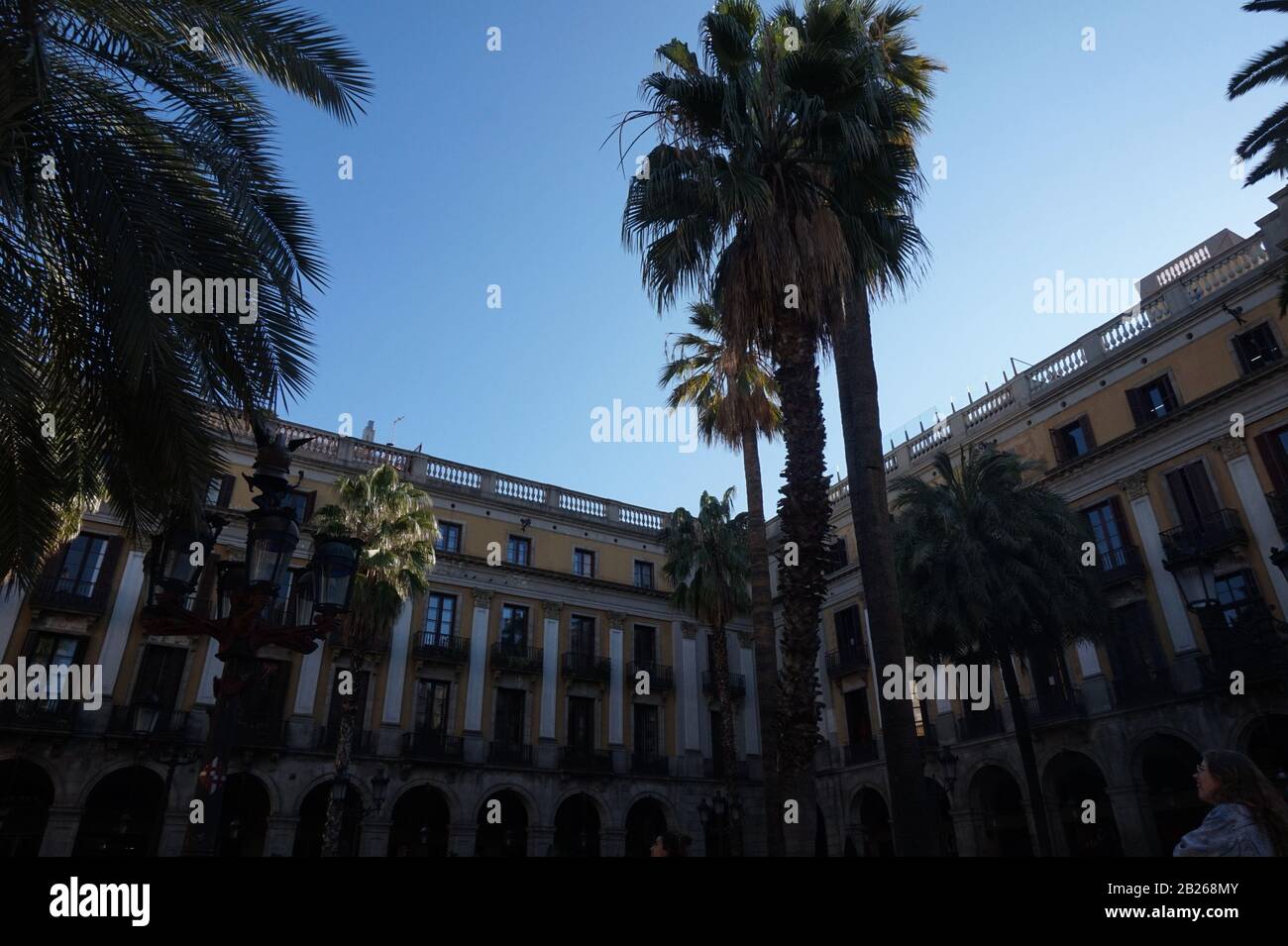 La Plaça Reial, Barcellona, Spagna Foto Stock
