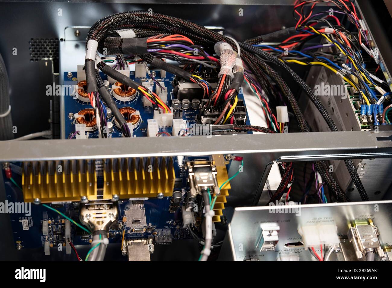 Scheda elettronica di un apparato teologico Foto Stock
