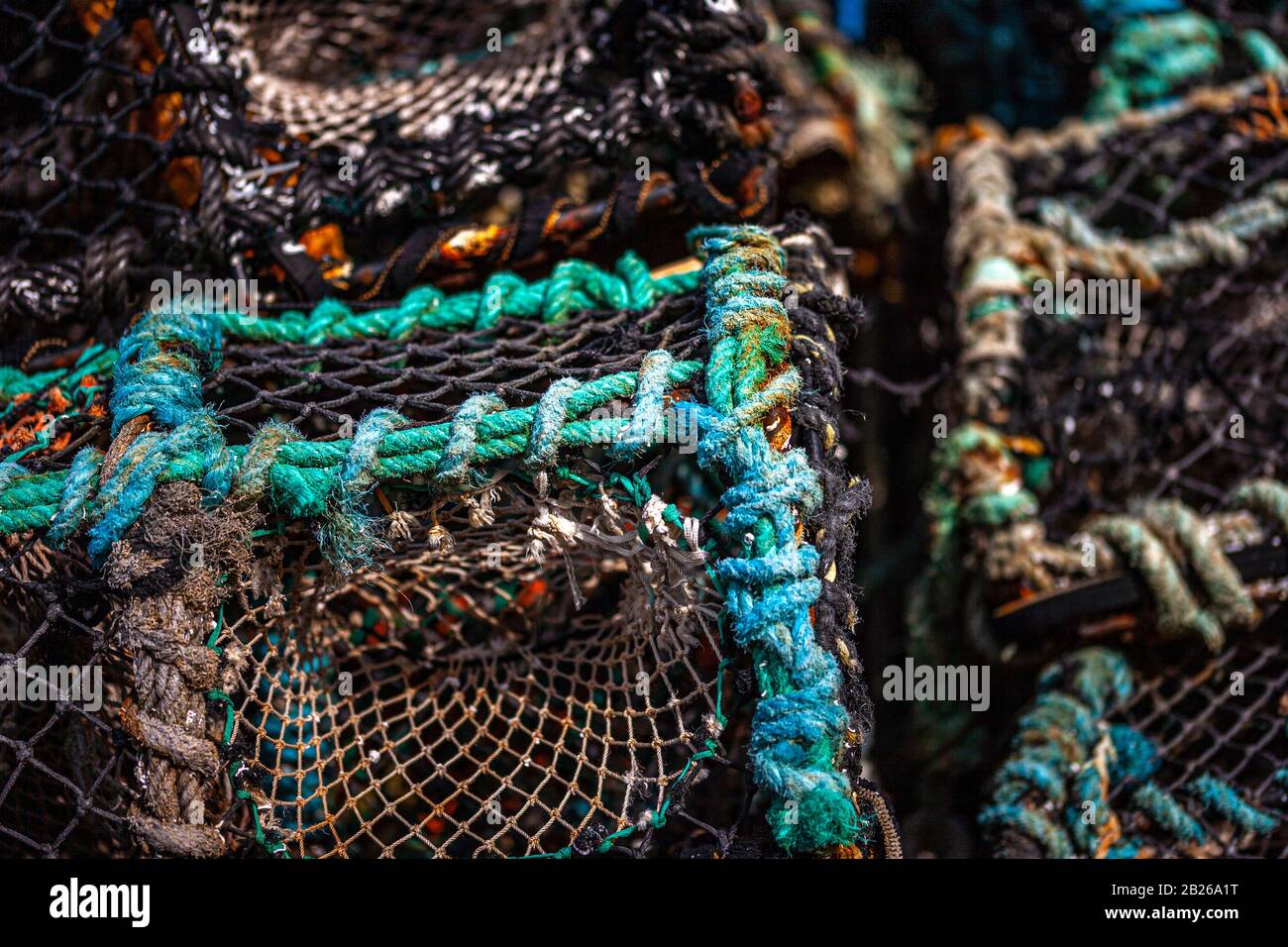 Pentole Di Aragosta, Portmagee Harbour, County Kerry, Irlanda Foto Stock