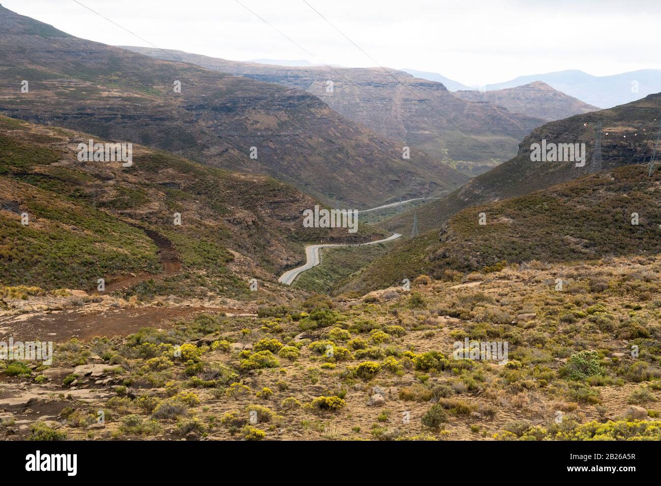 Lekalo La Thaba Putsoa, Blue Mountain Pass, Lesotho Foto Stock