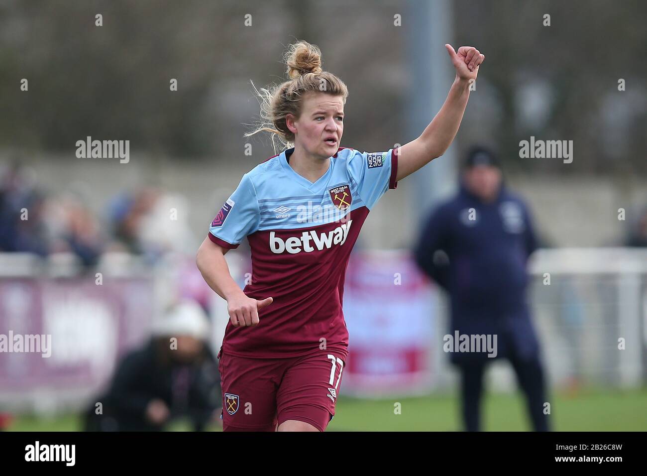 Esmee de Graaf of West Ham durante West Ham United Women vs Arsenal Women, Women's fa Cup Football al Rush Green Stadium il 26th gennaio 2020 Foto Stock