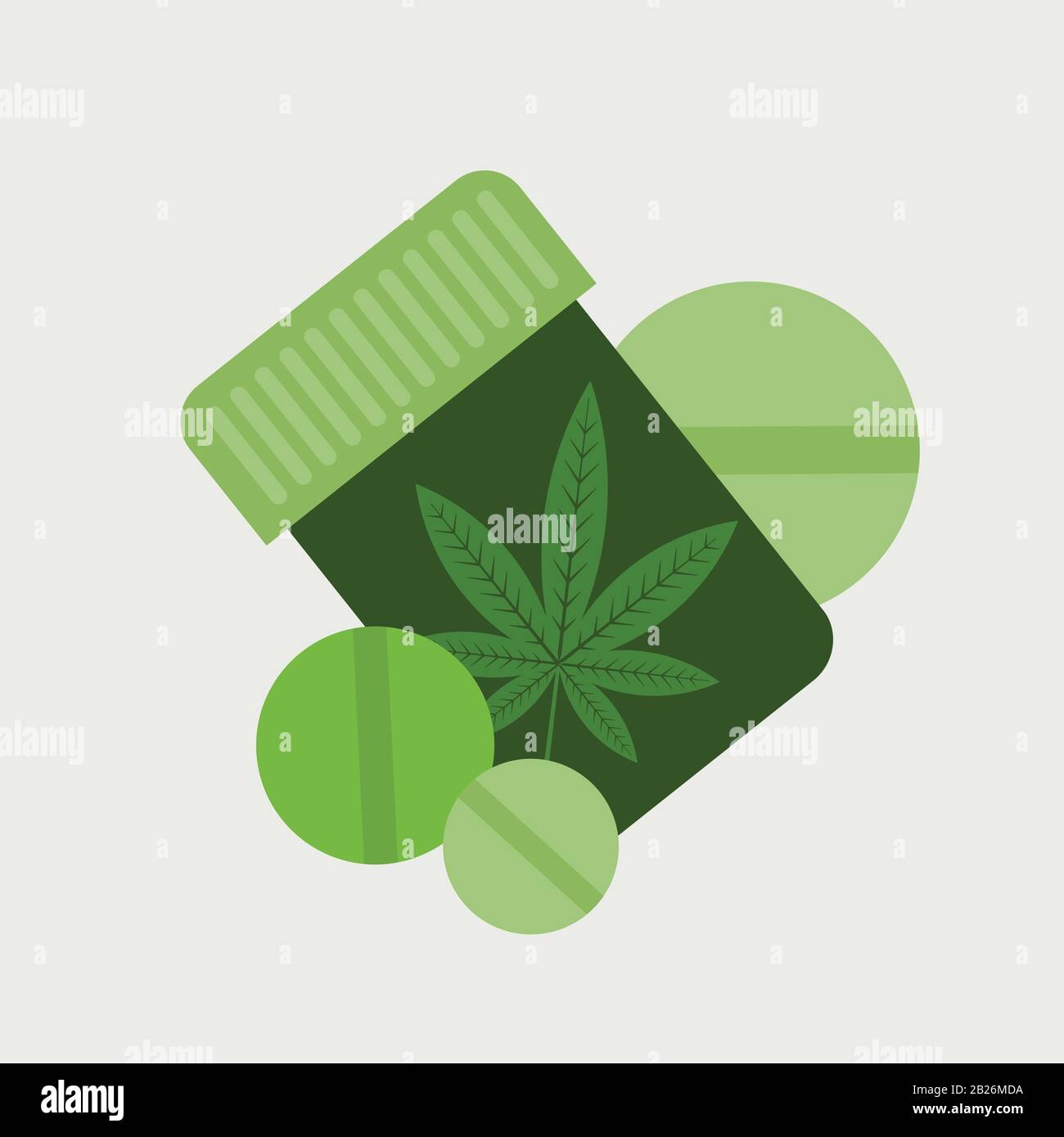 canapa pillole mediche bottiglia con cannabis o foglie di marijuana ganja legalizzare consumo di droga medicina salute concetto vettore illustrazione Illustrazione Vettoriale