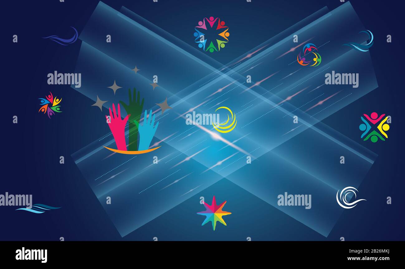 un'arte astratta con disegno di colore diverso sullo sfondo Illustrazione Vettoriale